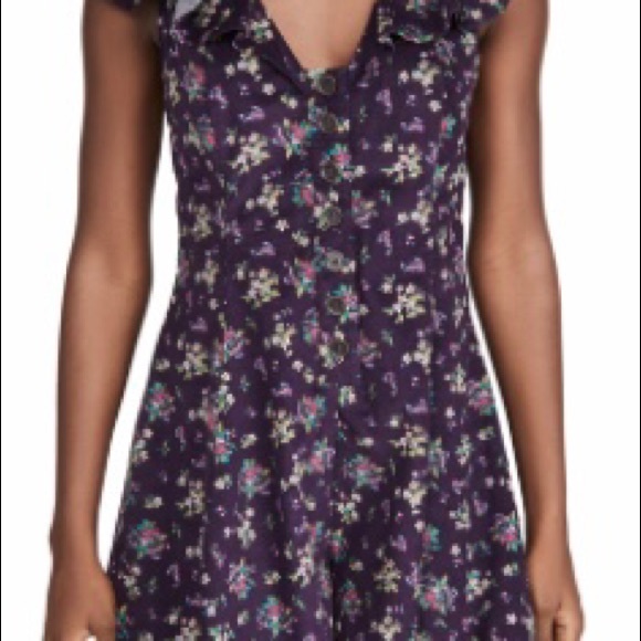 NWOT Free People size XS violet vision cord romper - Picture 4 of 9